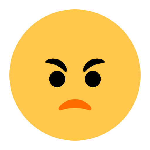 visage en colère as rendered by Toss Face