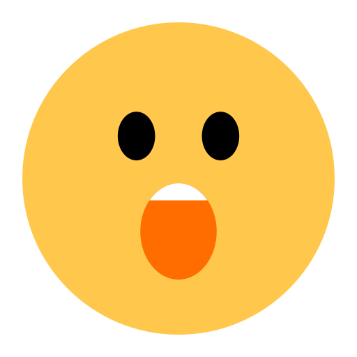 erstauntes Gesicht as rendered by Toss Face