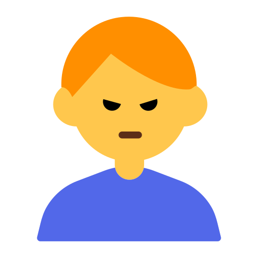 man pouting as rendered by Toss Face