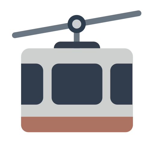 mountain cableway as rendered by Toss Face