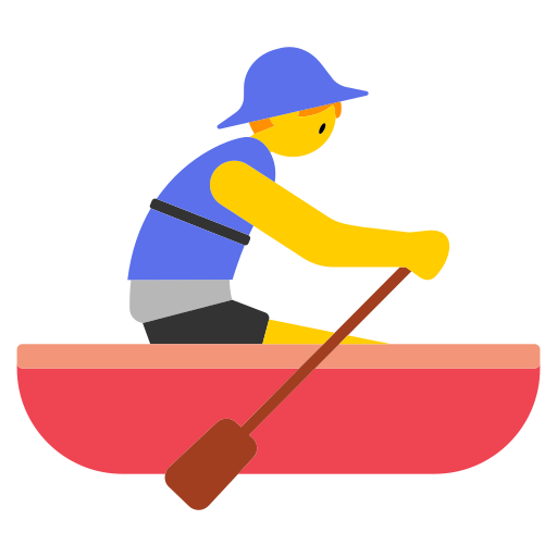 man rowing boat as rendered by Toss Face