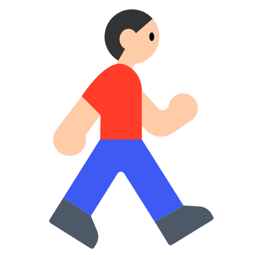 man walking: light skin tone as rendered by Toss Face