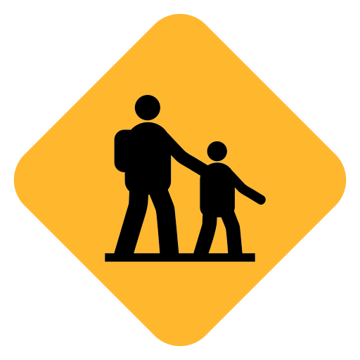 children crossing as rendered by Toss Face