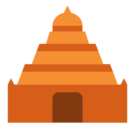 hindu temple as rendered by Toss Face