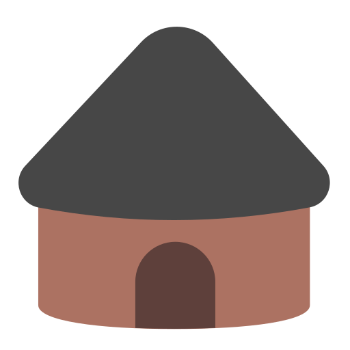 hut as rendered by Toss Face