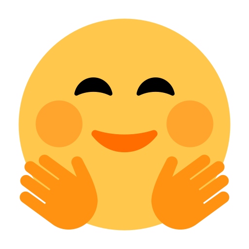 faccina che abbraccia as rendered by Toss Face