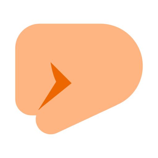 left-facing fist: medium-light skin tone as rendered by Toss Face