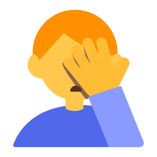 man facepalming as rendered by Toss Face