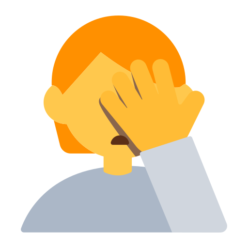 person facepalming as rendered by Toss Face