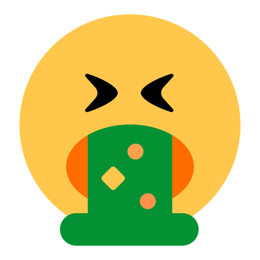 visage qui vomit as rendered by Toss Face