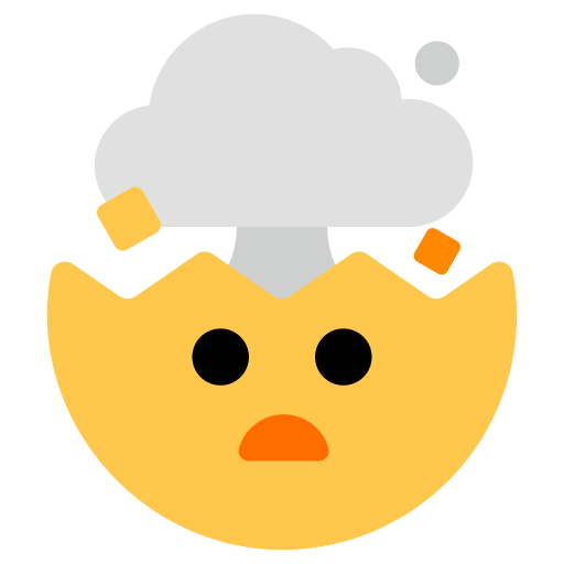exploding head as rendered by Toss Face