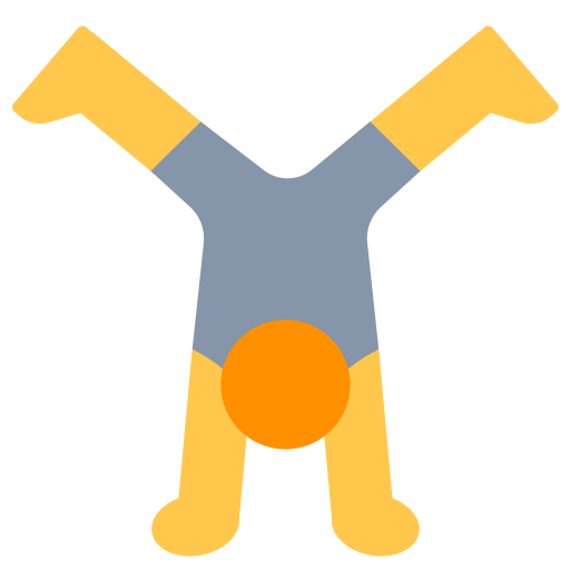 person cartwheeling as rendered by Toss Face