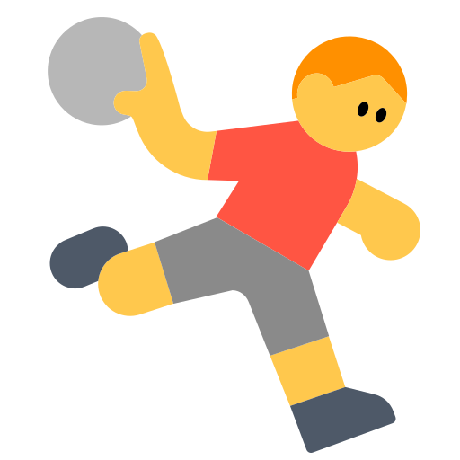 man playing handball as rendered by Toss Face
