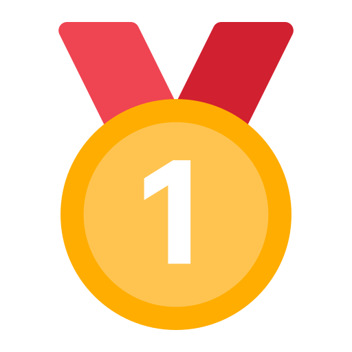 1st place medal as rendered by Toss Face
