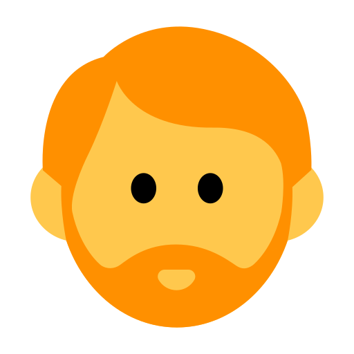 man: beard as rendered by Toss Face