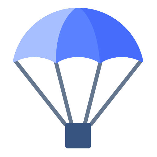 parachute as rendered by Toss Face