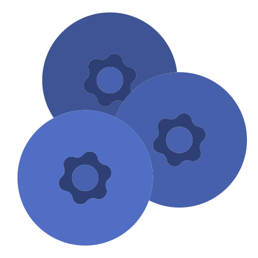 blueberries as rendered by Toss Face