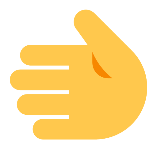 nach links weisende Hand as rendered by Toss Face