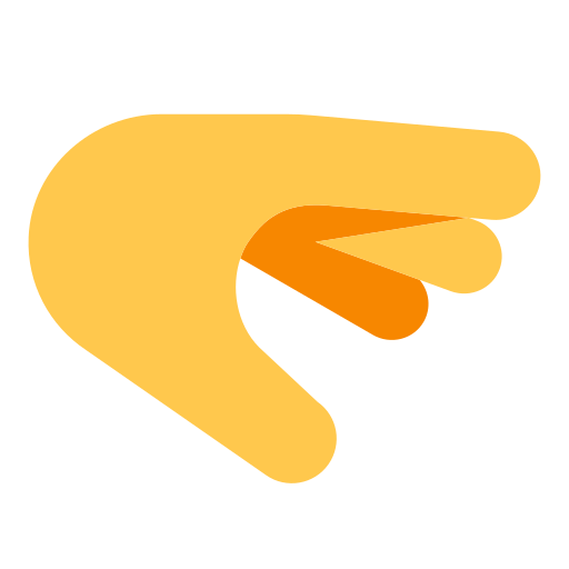 palm down hand as rendered by Toss Face