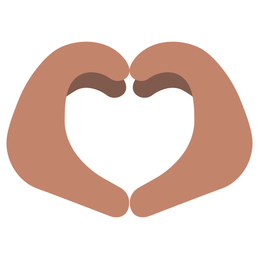 heart hands: medium skin tone as rendered by Toss Face