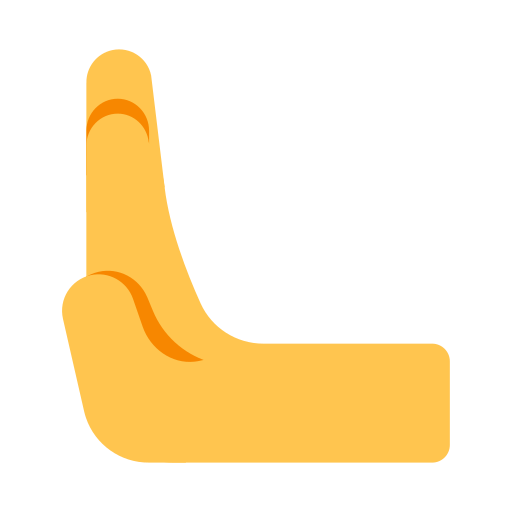 leftwards pushing hand as rendered by Toss Face