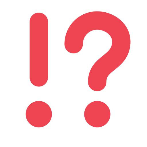 exclamation question mark as rendered by Toss Face