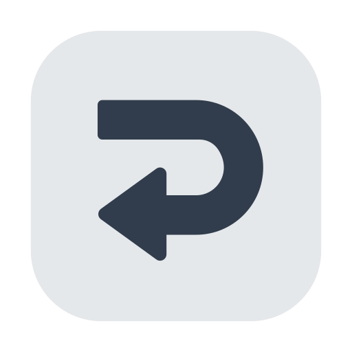 right arrow curving left as rendered by Toss Face