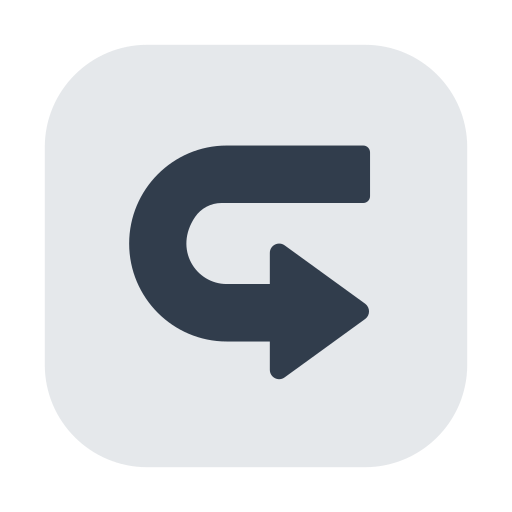left arrow curving right as rendered by Toss Face