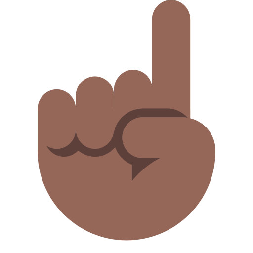 index pointing up: medium-dark skin tone as rendered by Toss Face