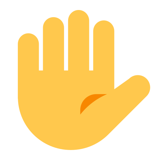 mano alzata as rendered by Toss Face