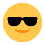 Smiling Face with Sunglasses as drawn by Toss Face in February 2022