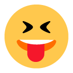 وجه بعينين مغلقتين ولسان متدلٍ as drawn by Toss Face in February 2022