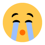 Loudly Crying Face as drawn by Toss Face in February 2022