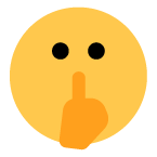 Shushing Face as drawn by Toss Face in February 2022