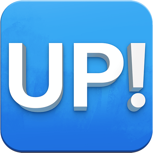 pulsante UP! as rendered by Twitter Emoji Stickers