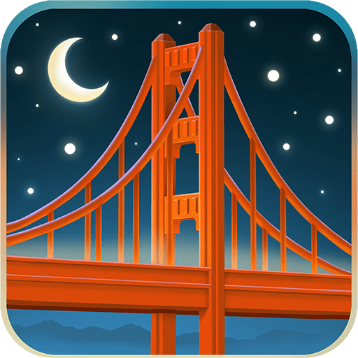 bridge at night as rendered by Twitter Emoji Stickers