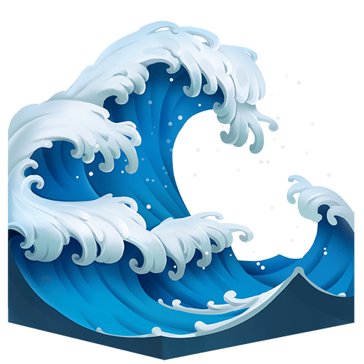 water wave as rendered by Twitter Emoji Stickers