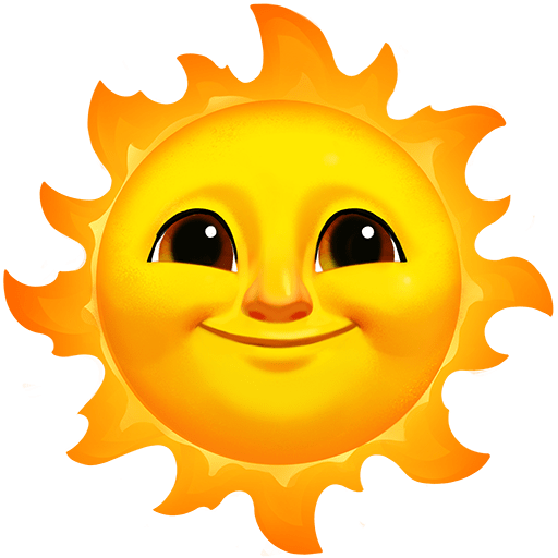 sun with face as rendered by Twitter Emoji Stickers