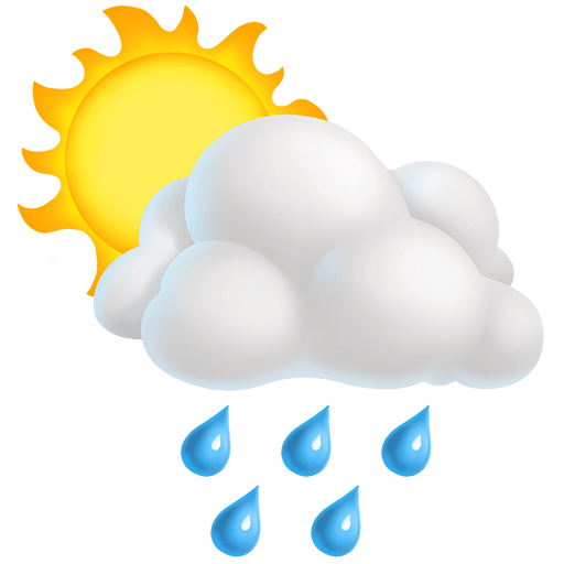 sun behind rain cloud as rendered by Twitter Emoji Stickers