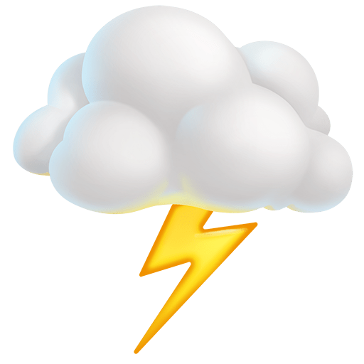 nuage avec éclair as rendered by Twitter Emoji Stickers