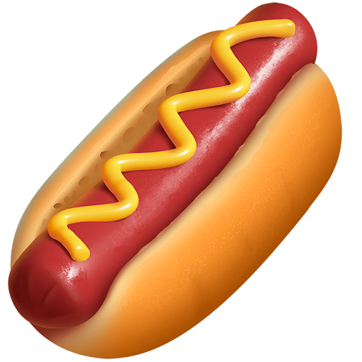 hot dog as rendered by Twitter Emoji Stickers