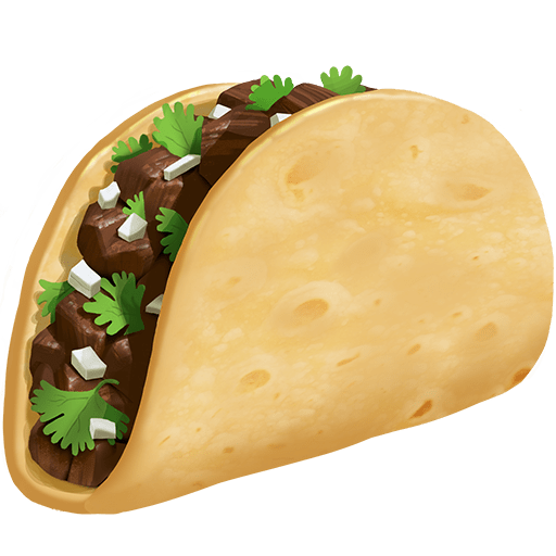 taco as rendered by Twitter Emoji Stickers