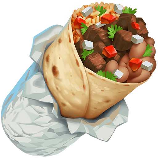 burrito as rendered by Twitter Emoji Stickers