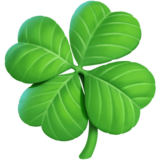 four leaf clover as rendered by Twitter Emoji Stickers
