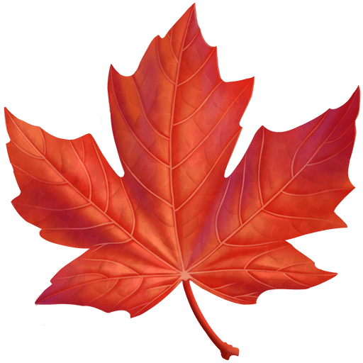 hoja de arce as rendered by Twitter Emoji Stickers