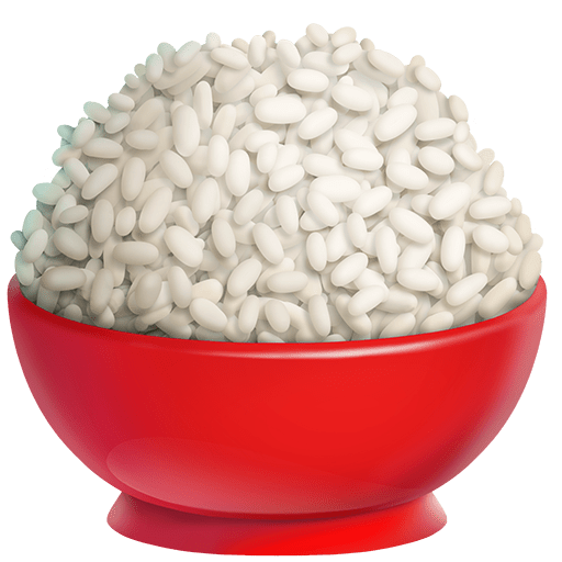 cooked rice as rendered by Twitter Emoji Stickers