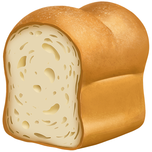 Bread as drawn by Twitter Emoji Stickers in 13.1