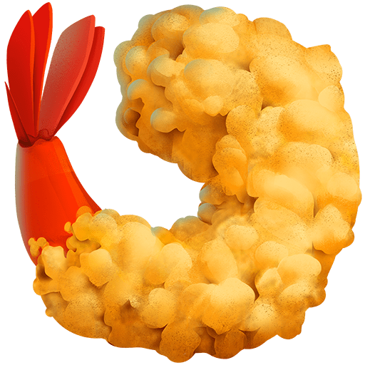 fried shrimp as rendered by Twitter Emoji Stickers