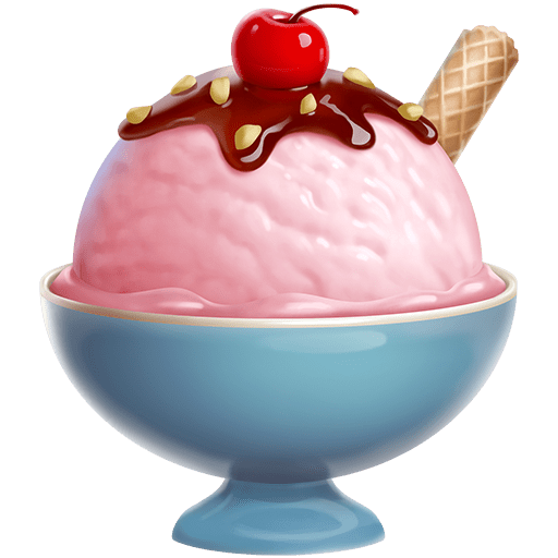 ice cream as rendered by Twitter Emoji Stickers