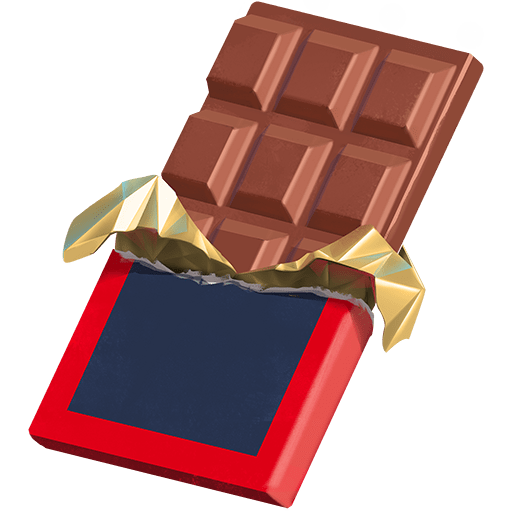 chocolate bar as rendered by Twitter Emoji Stickers